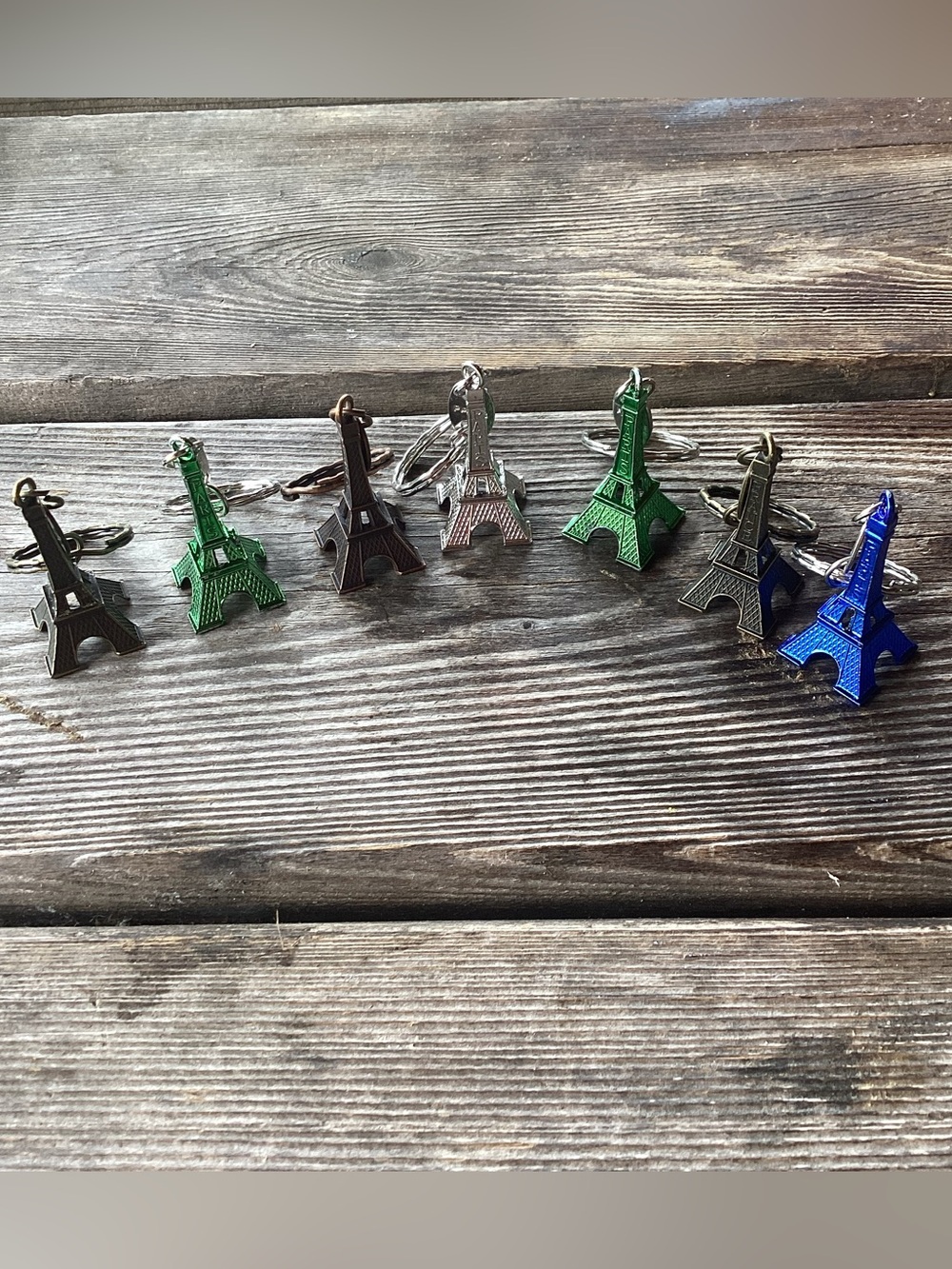 Eiffel Tower Keychains - set of 7 - purchased in Paris